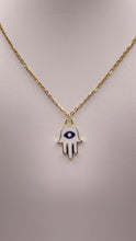 Load image into Gallery viewer, Hamsa Hand Pendent &amp; Chain In 10 KT Yellow Gold