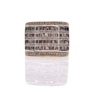 1.28 CT. Natural Diamonds Men’s Ring In 10 KT Yellow Gold