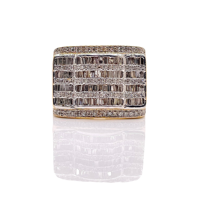 1.28 CT. Natural Diamonds Men’s Ring In 10 KT Yellow Gold
