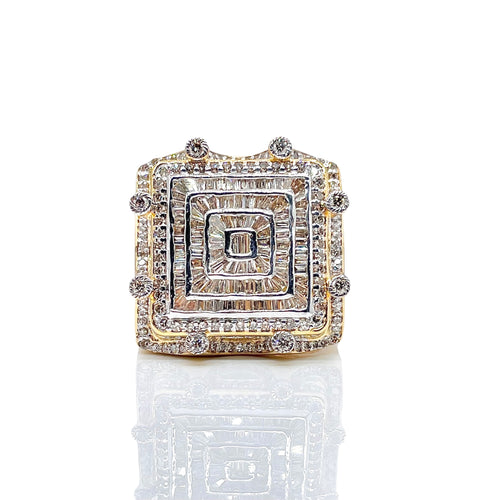 2.14 CT. Natural Diamond Men’s Ring In 10 KT Yellow Gold