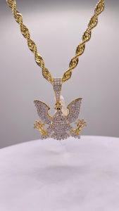 0.83 CT. Natural Diamond Diplomat Eagle Pendent In 10 KT Yellow Gold