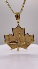 Load image into Gallery viewer, Toronto Maple Leaf Skyline Pendent In 10 KT Yellow Gold