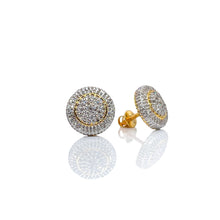 Load image into Gallery viewer, 0.72 CT. Natural Diamond Round Shape Stud Earrings In 10 KT Yellow Gold