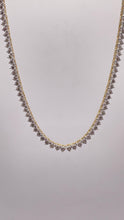 Load image into Gallery viewer, 3mm 3-Prong Illusion Setting Diamond Tennis Necklace In 10 KT Yellow &amp; White Gold