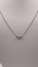 Load image into Gallery viewer, Beautiful 0.25 CT. Three-Stone Natural Diamond Necklace In 18 KT White Gold