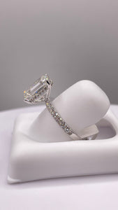 3.43 CT. T.W Emerald-Cut Certified Lab Created Diamond Engagement Ring