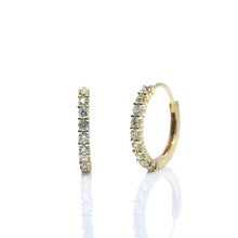 Load image into Gallery viewer, 0.53 CT. T.D.W Natural Diamond Hoop Earrings In 10 KT Yellow Gold