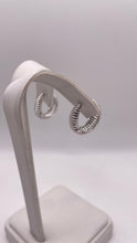 Load image into Gallery viewer, Silver Hoop Earrings With CZ
