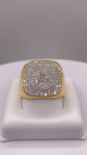 Load image into Gallery viewer, 1.13 CT. Natural Diamond Men’s Square Ring In 14 KT Yellow Gold