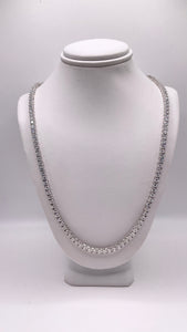 Men’s Tennis Chain In Silver With CZ