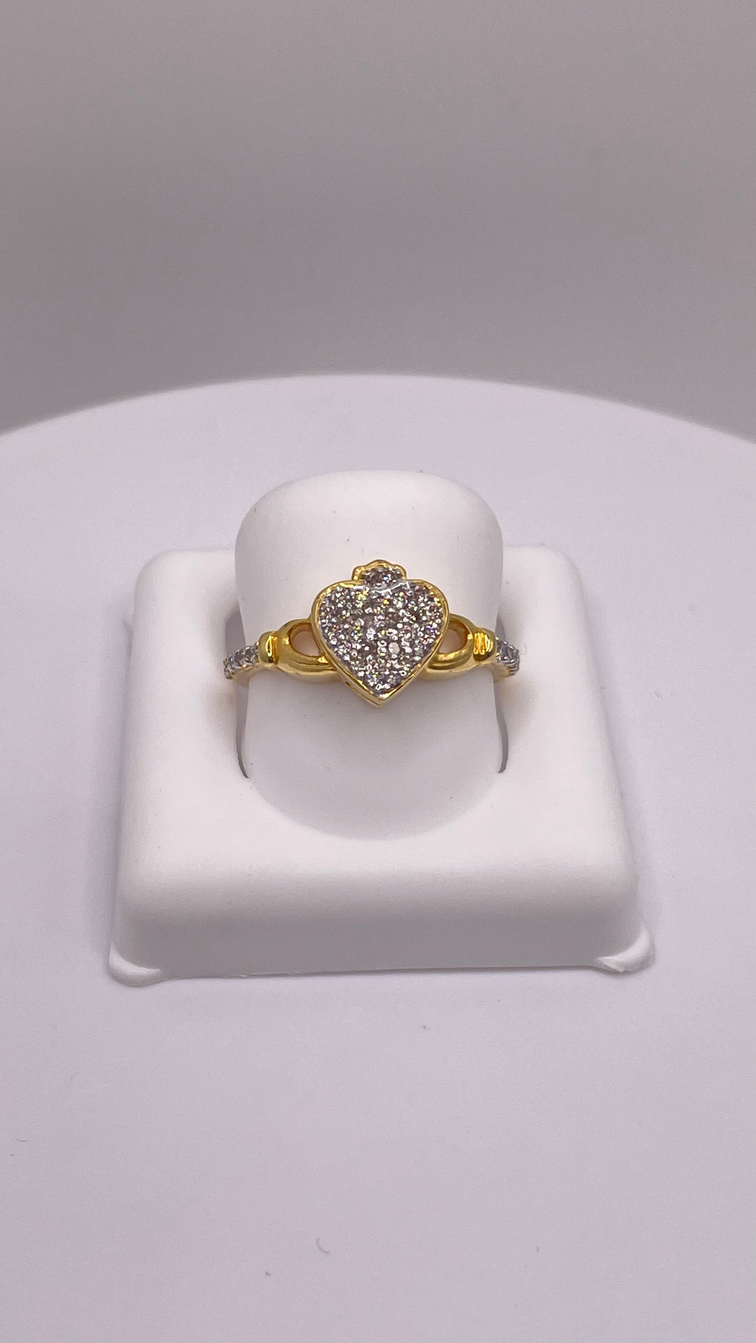 0.32 CT. Natural Diamond Claddagh Ring Set In 10 KT Yellow Gold