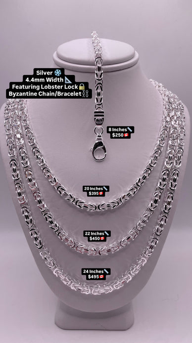 4mm Byzantine Link Silver Chain/Bracelet