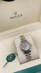 26mm Two-Tone Women’s DateJust Rolex Watch With Tahitian Mother Of Pearl Diamond Dial
