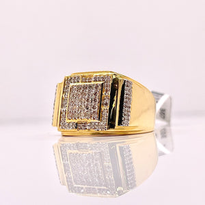 0.60 CT. Natural Diamond Men’s Square Shape Ring In 10 KT Yellow Gold