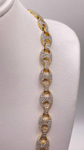 7mm 4.92 CT. Natural Diamond Gucci Link Chain In 10 KT Yellow Gold