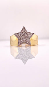 0.34 CT. Natural Diamond Star Ring In 10 KT Yellow Gold