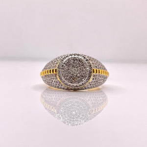0.98 CT. Natural Diamond Circle Shape Men’s Ring In 10 KT Yellow Gold