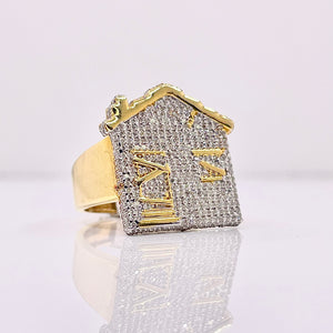 1.22 CT. Natural Diamond Trap House Ring In 10 KT Yellow Gold