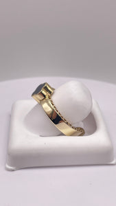 Clover Ring In 10 KT Yellow Gold With Black Enamel