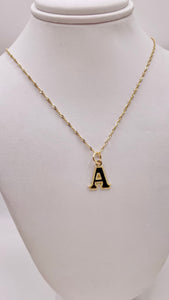 Initial A Pendent & Chain Combo In 10 KT Yellow Gold