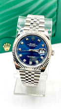 Load image into Gallery viewer, 41mm DateJust Rolex With Bright Blue Diamond Dial