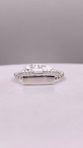 Silver Bar Ring With Ball Band