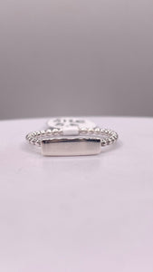 Silver Bar Ring With Ball Band