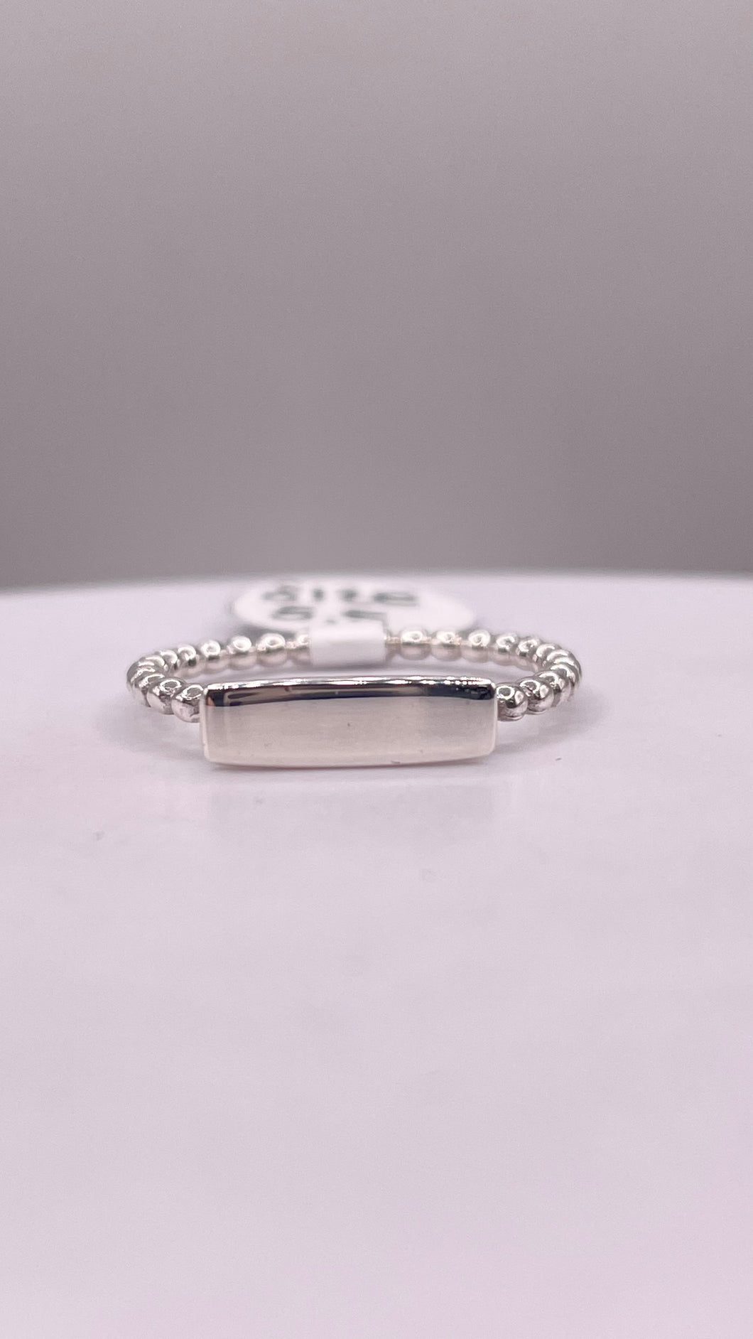 Silver Bar Ring With Ball Band