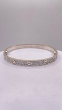 Load image into Gallery viewer, 3.50 CT. Natural Diamond 18 KT White Gold Love Bangle
