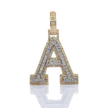 Load image into Gallery viewer, 0.52 CT. T.D.W Natural Diamond Two-Tone Initial A Pendant In 10 KT Gold