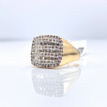 Load image into Gallery viewer, 1.08 CT. Natural Diamond Men’s Square Shape Ring In 10 KT Yellow Gold