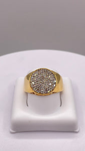 0.58 CT. Natural Diamond Round Shape Men’s Ring In 10 KT Yellow Gold