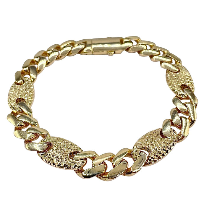 11.3mm Cuban Diamond Cut Gucci Link In 10 KT Yellow Gold