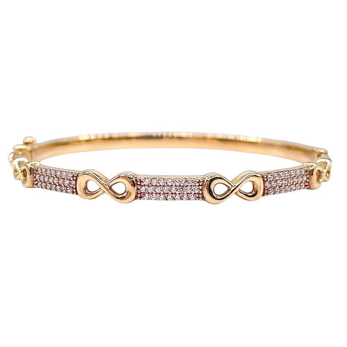 CZ Infiniti Bangle In 10 KT Yellow Gold