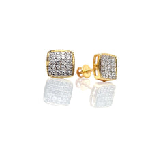 Load image into Gallery viewer, 0.19 CT. Natural Diamond Square Shape Stud Earrings In 10 KT Yellow Gold
