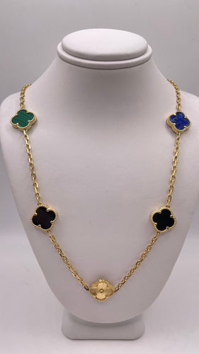 5 Clover Necklace In 10 KT Yellow Gold