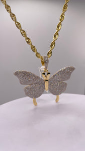 2.25 CT. Natural Diamond Butterfly Pendent In 10 KT Yellow Gold