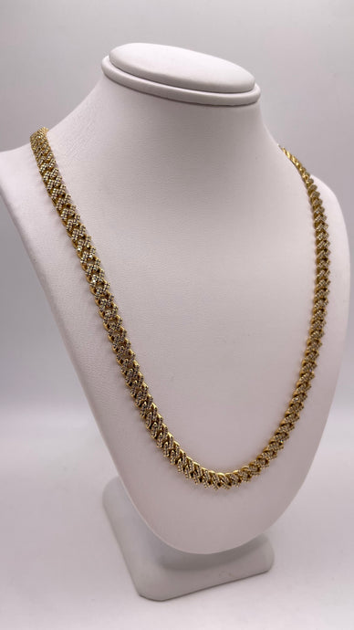 Approx 2.50 CT. Natural Diamond Miami Cuban Link Chain In 14 KT Yellow Gold