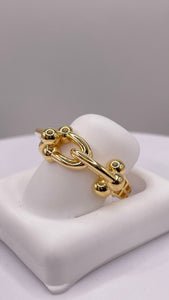 8.6mm Link Ring In 18 KT Yellow Gold