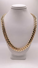 Load image into Gallery viewer, 9mm Solid Miami Cuban Link Chain With Natural Diamond Box Lock In 10 KT Yellow Gold