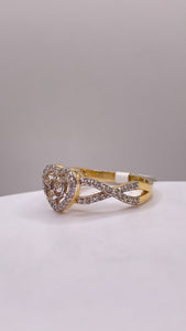 0.50 CT. Natural Diamond Heart Ring In 10 KT Yellow Gold