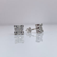 Load image into Gallery viewer, 0.14 CT. Natural Diamond Square Shape Stud Earrings In 10 KT White Gold