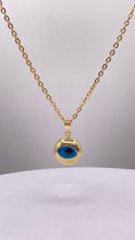 Load image into Gallery viewer, Evil Eye Pendent &amp; Link Chain Combo In 10 KT Yellow Gold