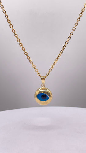 Evil Eye Pendant & Link Chain Combo In 10 KT Yellow Gold