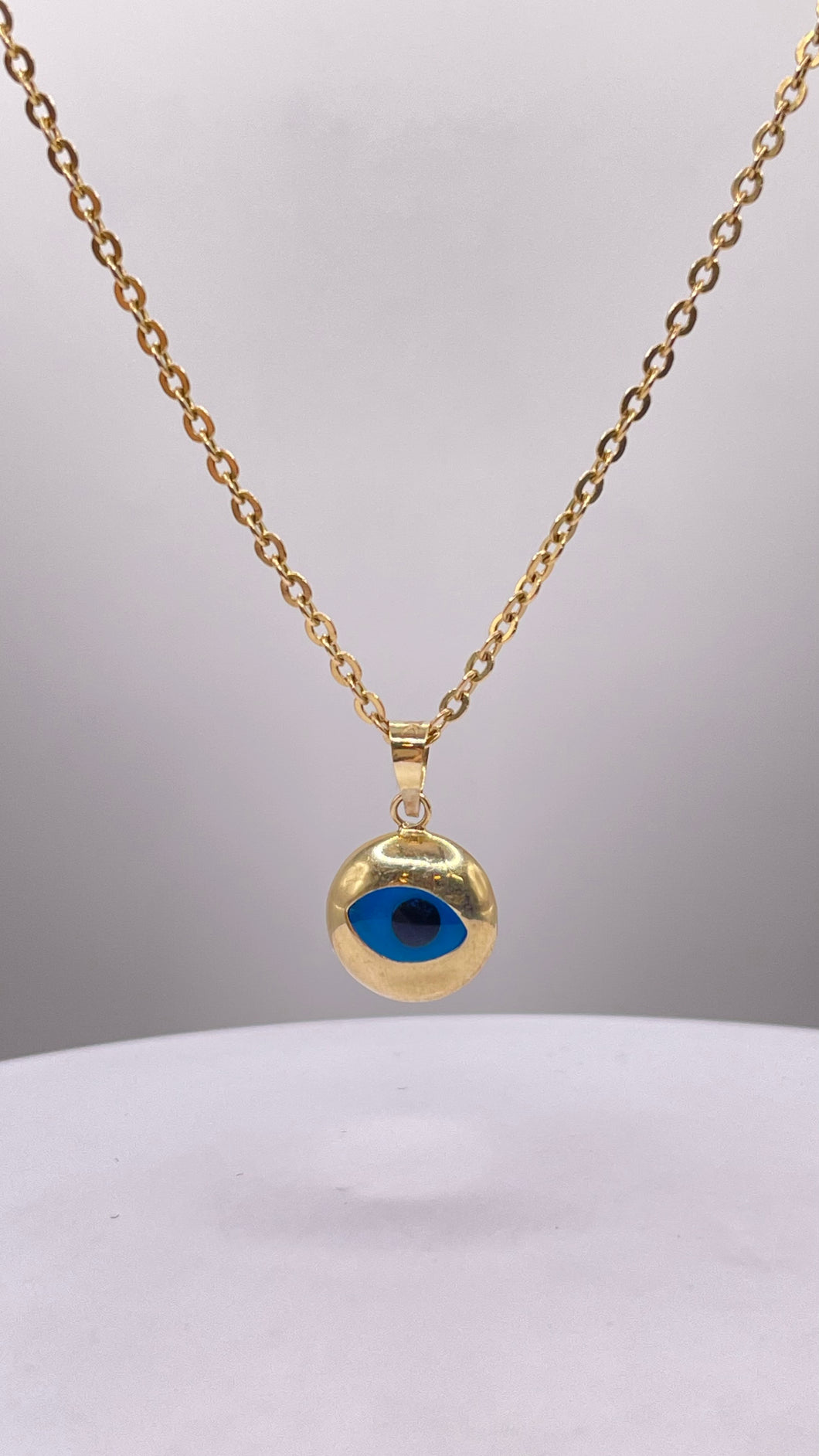 Evil Eye Pendent & Link Chain Combo In 10 KT Yellow Gold