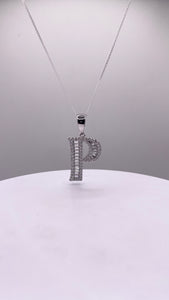 Letter P Pendent In Silver With CZ