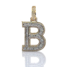 Load image into Gallery viewer, 0.59 CT. T.D.W Natural Diamond Two-Tone Initial B Pendant In 10 KT Gold
