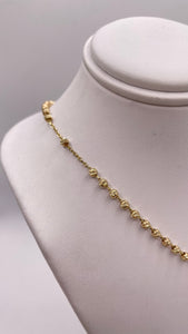 Rosary Necklace In 14 KT Yellow Gold With Diamond Cuts