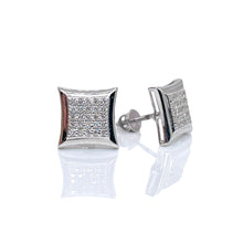 Load image into Gallery viewer, 0.18 CT. Natural Diamond Square Shape Stud Earrings In 10 KT White Gold