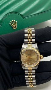 26mm Two-Tone Women’s Rolex Oyster Perpetual Watch With A Diamond Dial